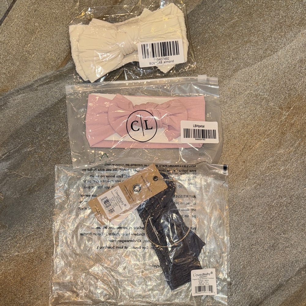 Neutrals baby bow headband bundle set of 3 - NWT